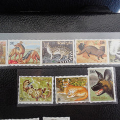 Serie timbre fauna animale nestampilate Ruanda filatelice postale