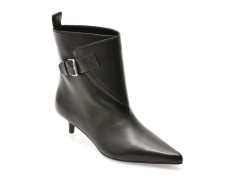 Botine elegante EPICA PREMIUM negre, H377R2, din piele naturala