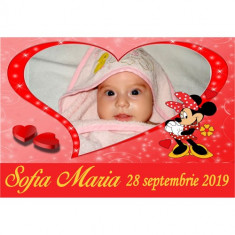 Marturii botez magneti Handmade by Diana Puiu Minnie Mouse MDFM 17 foto