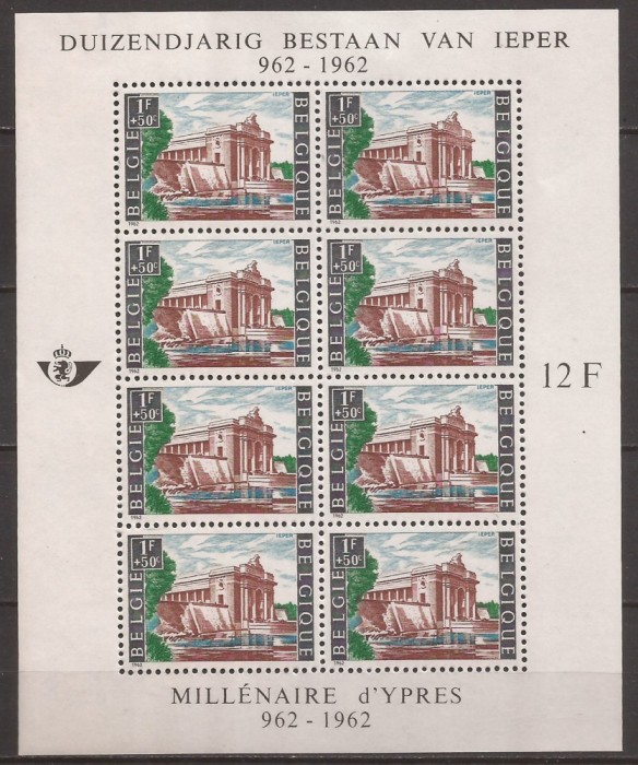 BELGIA 1962 ANIVERSARI ( bloc dantelat ) MNH