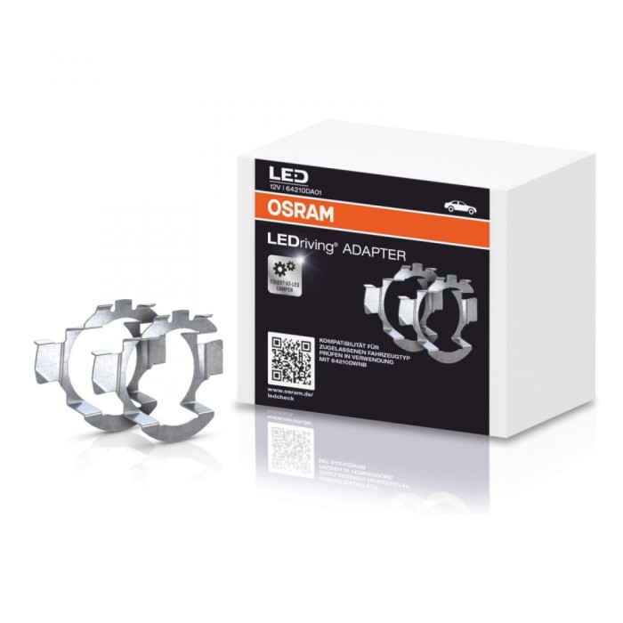 Set 2 adaptoare H7 Osram LED 64210DA01 pentru BMW, Citroen, Mercedes, Skoda, VW
