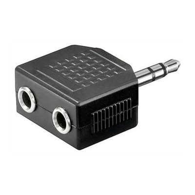 Adaptor audio Goobay, jack stereo 3.5 mm tata, 2 x jack stereo 3.5 mm mama, Negru foto