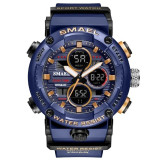 Ceas barbatesc Smael Sport Militar Quartz Analog Electronic Albastru Cronometru