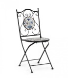 Set 2 scaune gradina fier ceramica Mykonos 38x46x92 cm