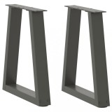 VidaXL Picioare pentru măsuță de cafea &icirc;n formă de V, 2 buc., antracit, 28x(42-43,3) cm, oțel