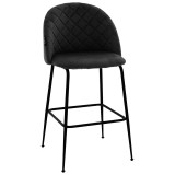 Cumpara ieftin Scaun de bar Kudos picioare metalice negre - negru catifea