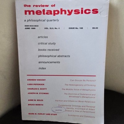 A review of metaphysics no.168/1989 foto