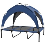PawHut Pat &Icirc;nălțat Racoritor pentru C&acirc;ini, Design Portabil, Ideal pentru Vară, cu Plasă Respirabilă, 106x76x94cm, Albastru &Icirc;nchis | Aosom Romania