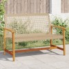 VidaXL Bancă de grădină, bej, 112 cm, poliratan și lemn de acacia 367600