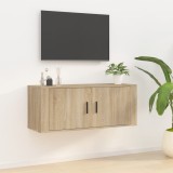 Cumpara ieftin Dulap TV montat pe perete, stejar sonoma, 100x34,5x40 cm