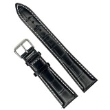Curea de ceas din piele naturala Neagra - 18mm 20mm 22mm WZ2921