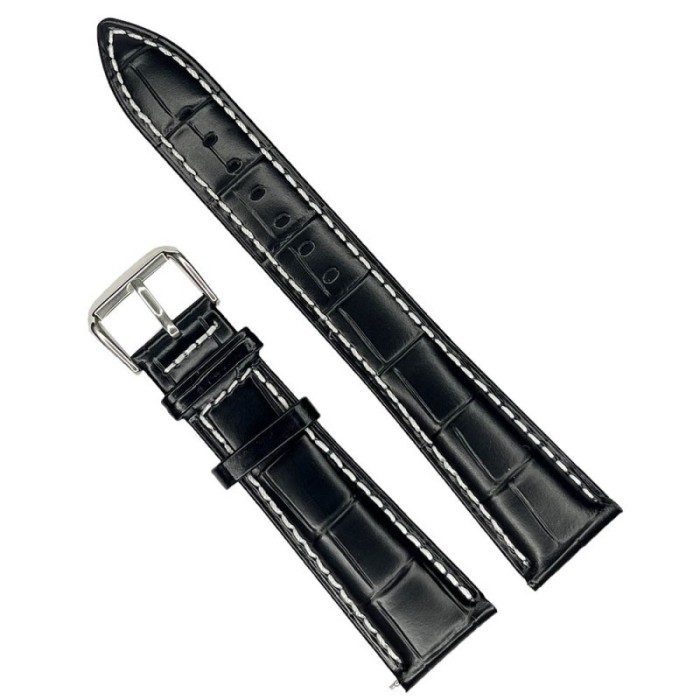 Curea de ceas din piele naturala Neagra - 18mm 20mm 22mm WZ2921