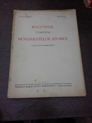 Buletinul Comisiunii Monumentelor istorice, aprilie iunie 1937 foto
