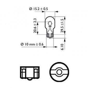 BEC FRANA W16W 12V SET 10 buc PHILIPS foto