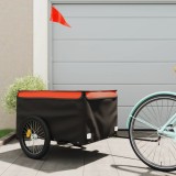 Remorca pentru biciclete, negru si portocaliu, 45 kg, fier GartenMobel Dekor, vidaXL