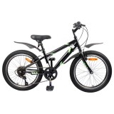 vidaXL Bicicletă pentru Copii 20 Inci 6-Speed pentru 6-11 ani Negru 42009385