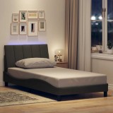 vidaXL Cadru de pat fără saltea, gri &icirc;nchis, 100x200 cm, textil