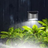 Lampa solara LED perete 4 SMD alb rece, iluminat exterior gradina terasa, montaj usor