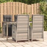 VidaXL Set mobilier de grădină cu perne, 5 piese, gri, poliratan 3185031