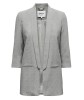 Sacou Dama Only Gri 40 Outlet, Maneca 3/4, Blazer Casual, Poliester Reciclat