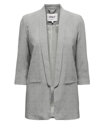 Sacou pentru femei ONLY Blazer, maneci 3 4, gri, marime 40 - OUTLET foto