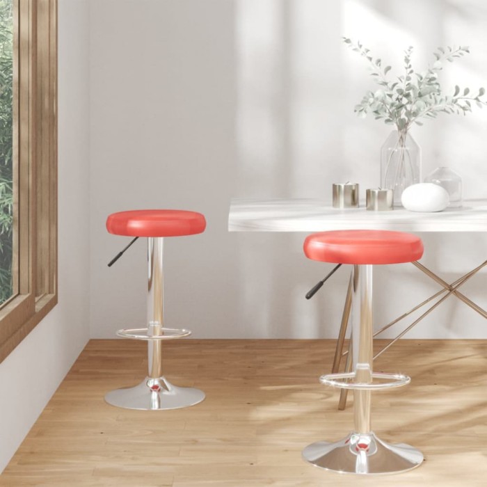 vidaXL Scaune de bar, 2 buc., roșu, piele ecologică 333099