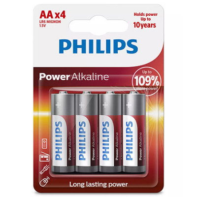 BATERIE POWER ALKALINE LR6 AA BLISTER 4 BUC PHILIPS EuroGoods Quality foto