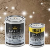 Vopsea Decorativă de Lux Argentina &ndash; Cafea cu Lapte | Pachet 3L (2L + 1L), Efect 3D Stelat-Toro Decor