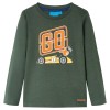 Tricou copii m&acirc;neci lungi, verde &icirc;nchis, 104, vidaXL