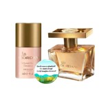 Cumpara ieftin Set complet pentru Ea Miss Giordani (apa de parfum, deodorant roll-on), insotit de insigna Dactylion cu mesaj motivational, Oriflame