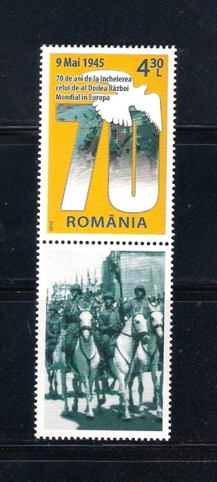 ROMANIA 2015 - ZIUA VICTORIEI, 70 DE ANI - VINIETA 2, MNH - LP 2065a