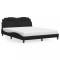 vidaXL Pat, Viana, cu saltea, negru, 160x200 cm, piele ecologică 3208803