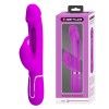 Vibrator Iepuras Pretty Love Kampas Silicon, Reincarcabil, 2 Motoare, Stimulare Clitoris si Punct G, Rezistent la Apa, Violet