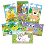 Set creativ de razuit cu animalute pentru copii, 6 planse Galt