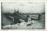 CP757N Budapest, Ferenc J&oacute;zsef hid, Franz Josefs Br&uuml;cke, expediată de un rom&acirc;n de la Budapesta la Sibiu &icirc;n octombrie 1919, ștampilă de cenzură Cluj