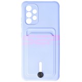 Husa Samsung Galaxy A32 Lavanda cu Suport Card, TPU Silicon, Protectie Camera