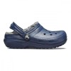 Saboti Crocs Toddler Classic Lined Clog Albastru - Navy/Charcoal, 24