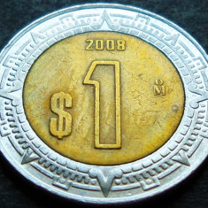 Moneda bimetal 1 NUEVO PESO - MEXIC, anul 2008 * cod 2281