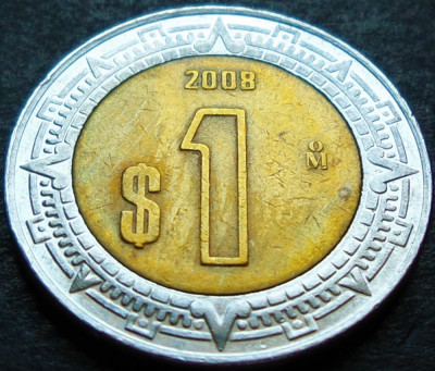 Moneda bimetal 1 NUEVO PESO - MEXIC, anul 2008 * cod 2281 foto