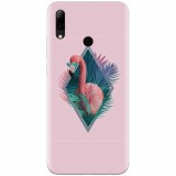Husa silicon pentru Huawei P Smart 2019, Flamingo With Sunglass