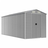 Cumpara ieftin Sopron de gradina gri deschis 191x470x198 cm, otel galvanizat