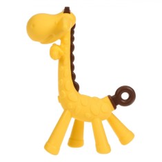 Jucărie Dentitie Silicon, Girafă, Unisex, Galbenă, 0+ Luni