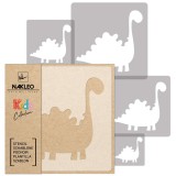 KIDS Șablon de plastic reutilizabile (5 buc) // DINOZAUR