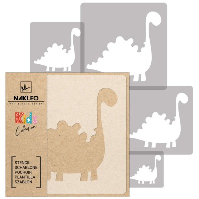 KIDS Șablon de plastic reutilizabile (5 buc) // DINOZAUR foto