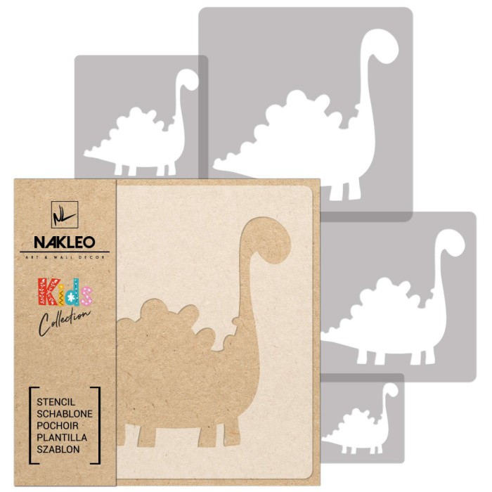 KIDS Șablon de plastic reutilizabile (5 buc) // DINOZAUR