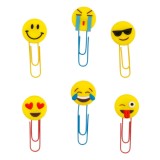 Agrafe metalice colorate cu topper fete, 6.5 cm, set 6 buc, CMCLASS