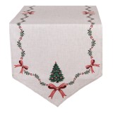 Cumpara ieftin Traversa masa Craciun bumbac multicolor 50x160 cm
