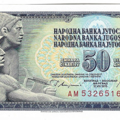 Bancnota 50 dinari 1978, UNC - Iugoslavia