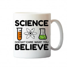 Cana personalizata model " Science Belive " 9.5x8cm