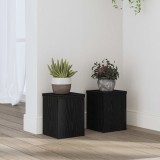 vidaXL Suport pentru plante 2 pcs Stejar Negru 15 x 15 x 20 cm 8003740